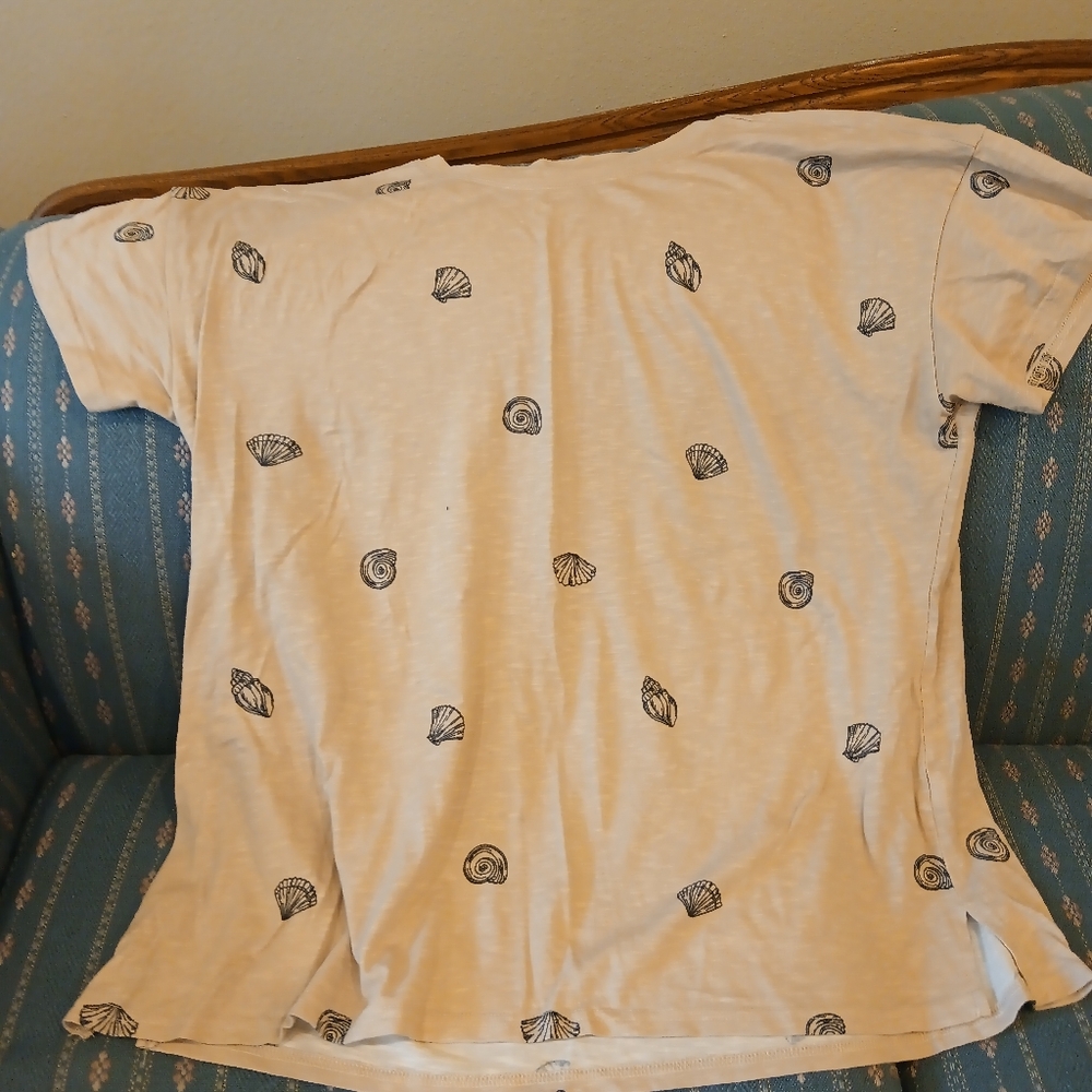 24/7 Comfort Apparel Cream Mini Tee Casual Resort Wear